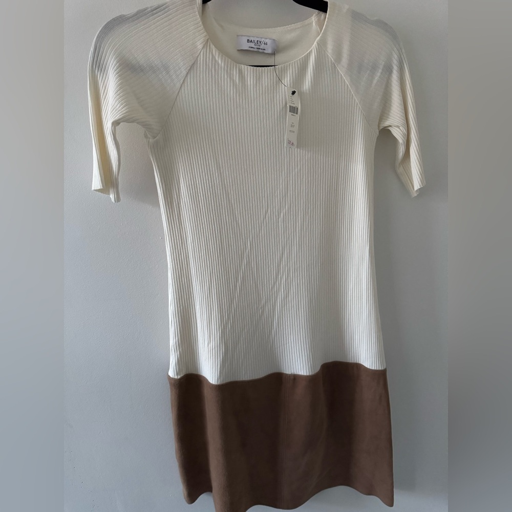 Bailey 44 Cream and Suede Mini Dress